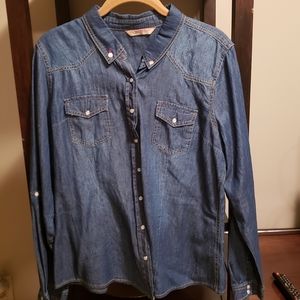 Highway Jean pearl snap pocket denim shirt